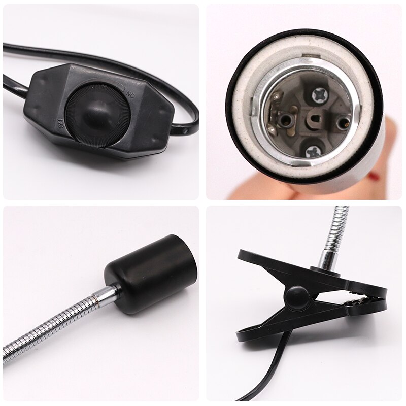 UVB E27 Pet Reptile Lamp Clip-on Bulb Lamp Holder Turtle Basking UV Heating Lamp Kit Tortoises Light Lizards Lighting