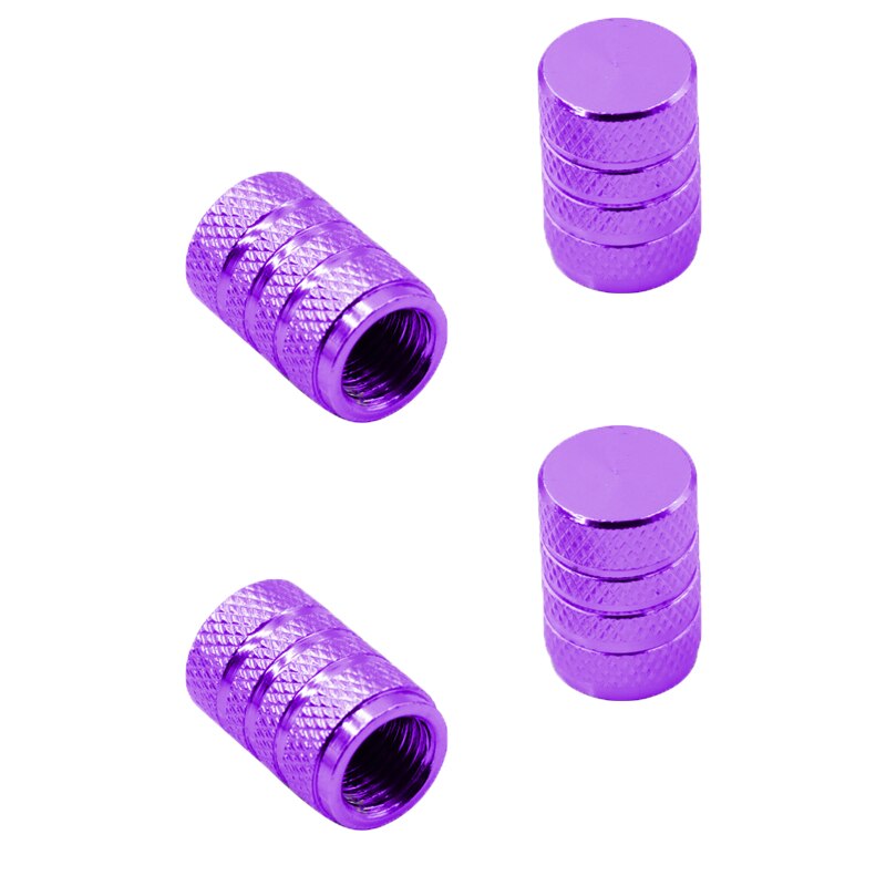 4PC /1PC Universal Dustproof Aluminium Alloy Bicycle Cap Wheel Tire Covered Car Truck Tube Tyre Bike Accessories 10 Colors: 4 PCS  Purple