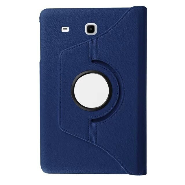 360 Rotating Case Stand Cover For Samsung Galaxy Tab E 9.6" SM-T560 T561 PU Leather Stand Smart Tablet Tablette Stands Fundas: dark blue