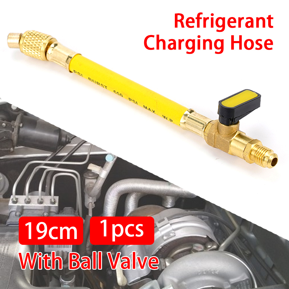 Juego de mangueras de manómetro de diagnóstico de coche, conjunto de herramientas de refrigeración, aire acondicionado, CA, 19cm, R134A, 800PSI