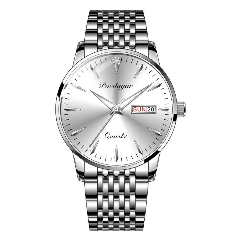 Podagar-reloj deportivo de lujo para hombre, cronógrafo de cuarzo, con fecha, resistente al agua, Masculino,: white