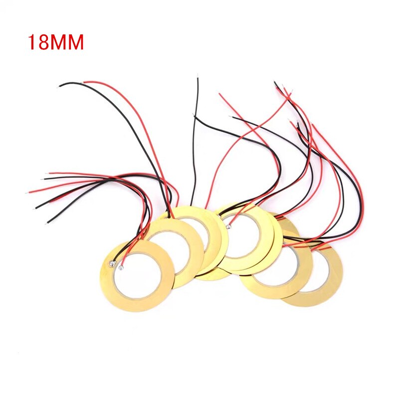 10pcs/lot Piezoelectric Piezo Ceramic Copper sheet Dia 18mm Sounder Sensor With Wire Copper For Buzzer