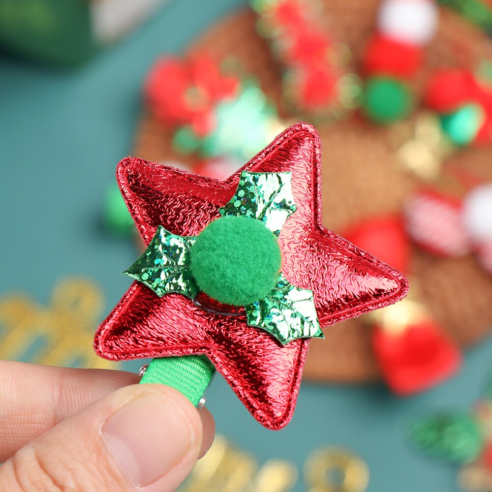 5 pz/impostato Delle Ragazze Delle Donne di Lucido Pinze Babbo natale Pupazzo di Neve Forcine Dei Capelli di Natale Del Fumetto Di Natale bella Ragazze Accessori per Capelli