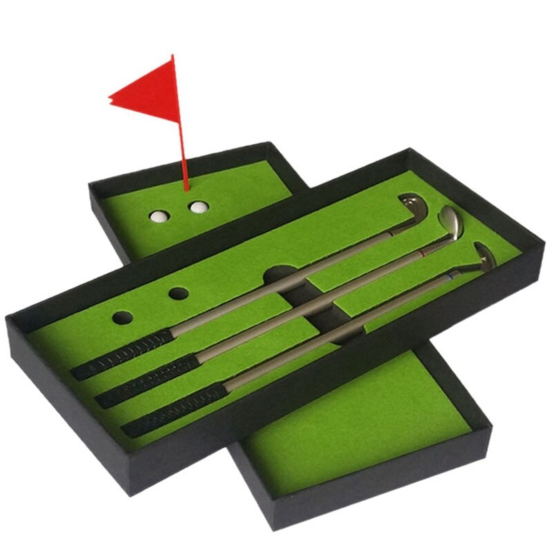 Mini golf klub putter kuglepen golfere boks sæt desktop dekoration til skoleartikler golf tilbehør