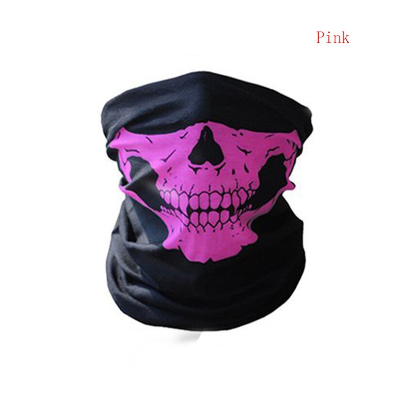 Máscaras calavera Festival esqueleto bicicleta mágica esquí calavera medio rostro máscara bufanda de fantasma multiuso cuello fantasma media máscara Nov #1: Pink