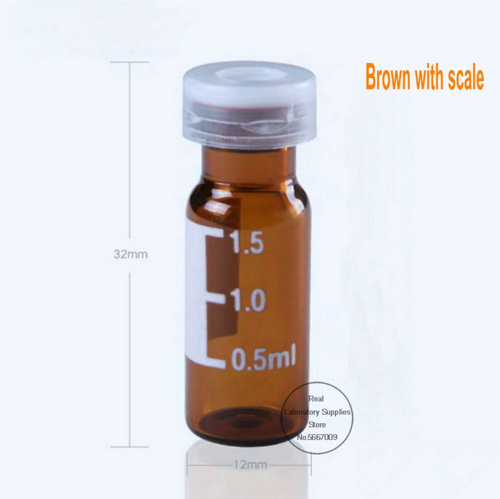 100pcs/lot 2ml lab glass clear/brown liquid chromatography glass sample bottle Bayonet-type automatic headspace injection bottle