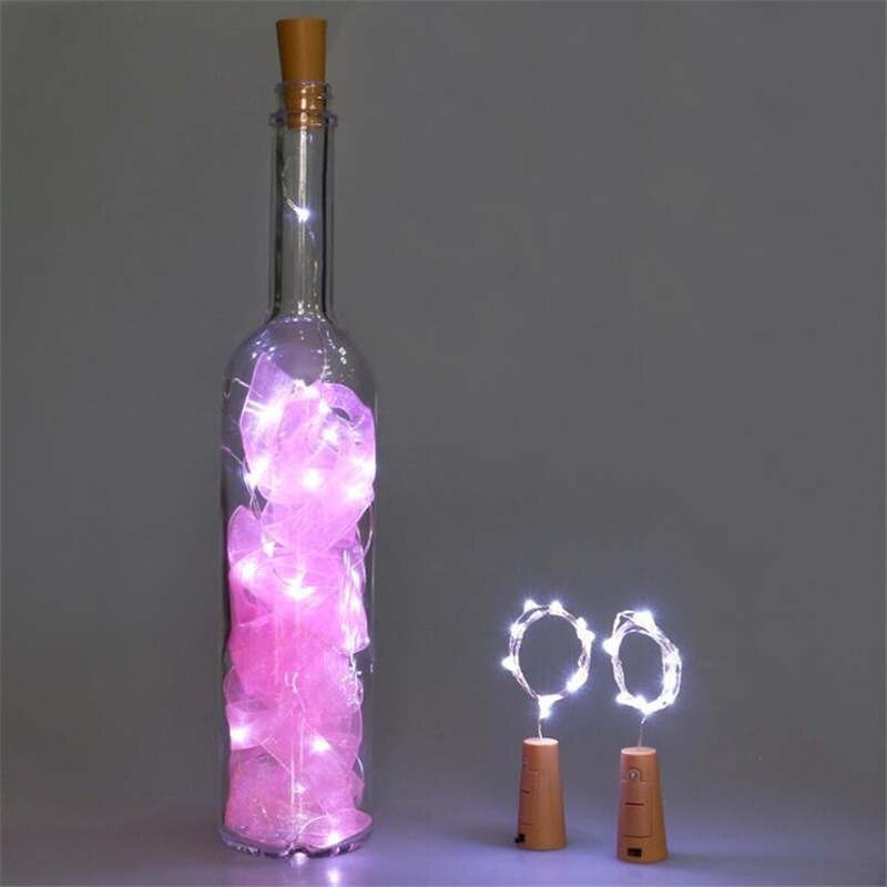 Warm Solar Wijn Fles Kurk Vormige String Licht 8 Led Fairy String Base Lamp Licht Slingers Bal Wit Outdoor Bruiloft 19feb15