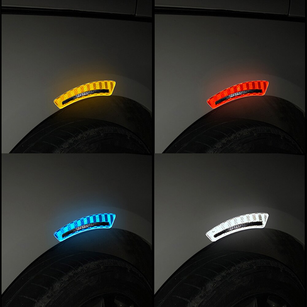 2 Stks/set Auto Waarschuwing Sticker Mark Auto Veiligheid Reflecterende Stickers Tape Nigth Veiligheid Reflecterende Strips Exterieur Accessoires Tape