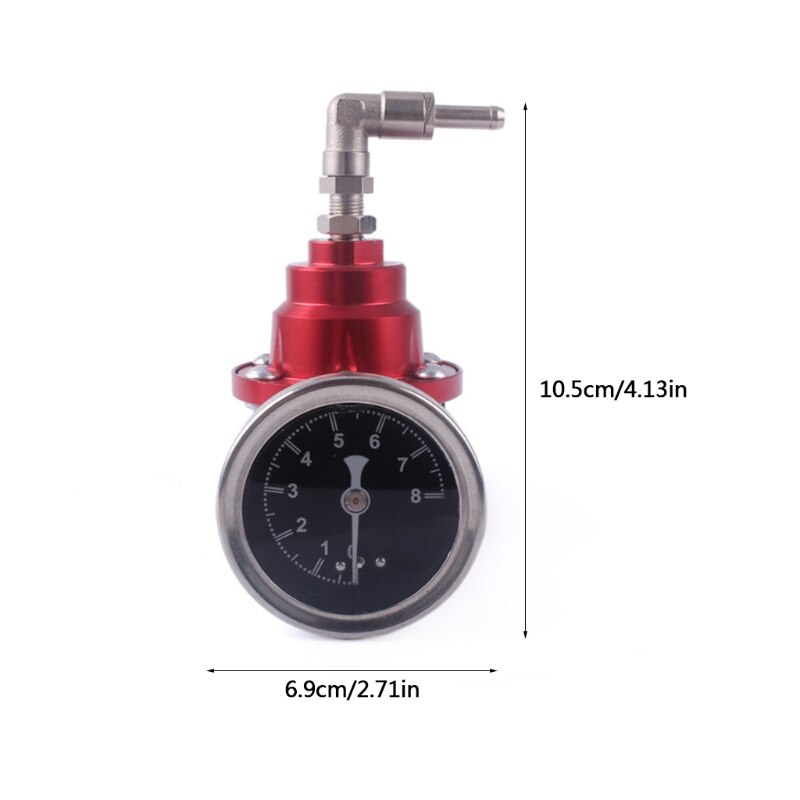 Fuel Pressure Regulator with Gauge Meter Booster Adjustable Universal Fittings .