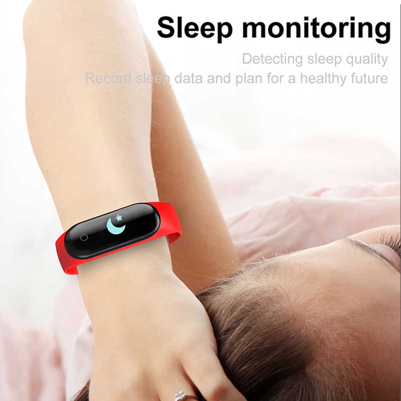 M4 Sports Pedometer for Running Smart Bracelet Step Counter and Bluetooth Waterproof Touch Screen Heart Rate Control Sports