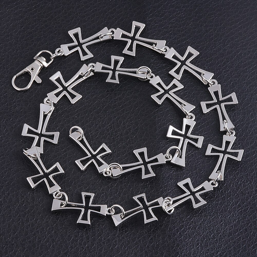 Rock Singer Cruz hueca-collar Punk Hip-Hop, cadenas para el vientre, acero inoxidable, accesorios de joyería,