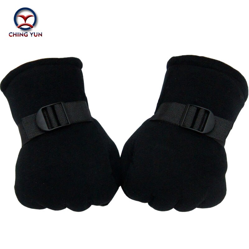 men gloves winter polar fleece black thick cotton mittens outdoor activities soft warm adjustable wrist fleece liningArm sleeve