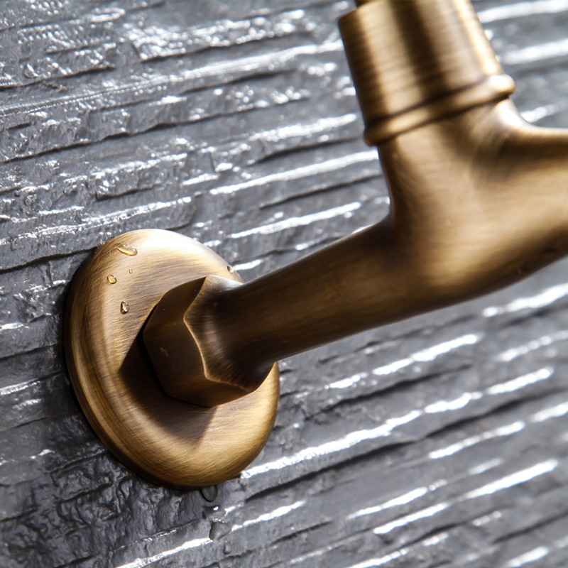 Mosiądz ścienny Bibcock łazienka ścienny kran ogrodowy umywalka wycierać pralka WC pojedyncze zimne krany wody