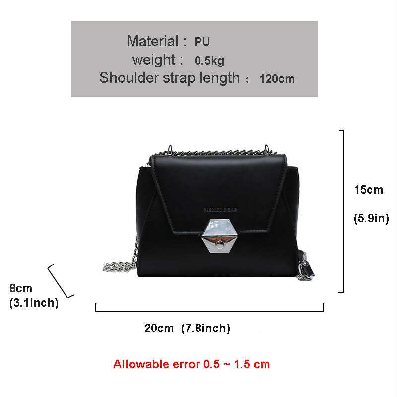 Sommar liten väska populära kedjor lås budväska kvinnor enkel vild axel tjejväska svart röd