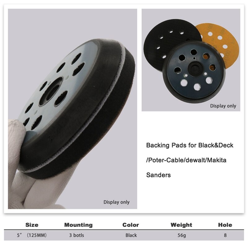 3Pcs 5Inch 125mm Hook Loop Sanding Paper 8 Hole Sand Pads Sander Disc Abrasives For Makita BO5021K Sander BO5010