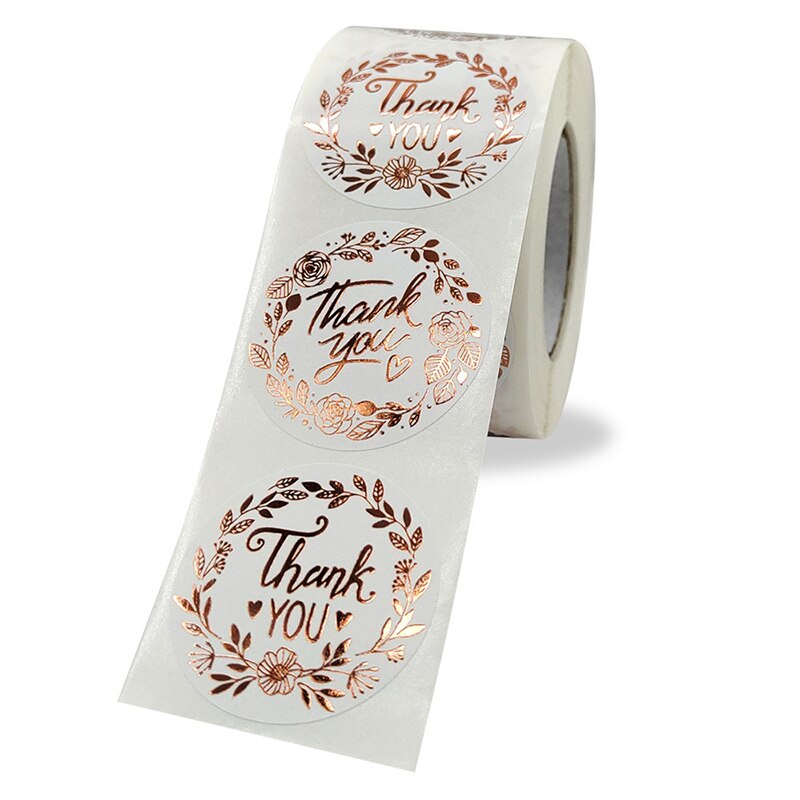 500 Sheets/Roll Ronde Bedankt Etiketten Verpakking Sticker Voor Snoep Zak Box Verpakking Zak Christmas Party Wedding j99Store