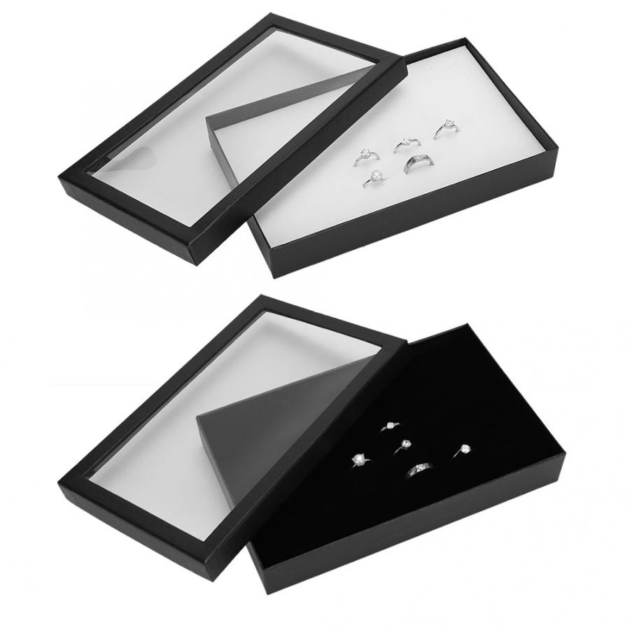 36 Slot Massaal Sieraden Houder Opbergdoos Ring Oorbellen Hanger Vitrine Organisator Transparante Wereld Cover Ring Box Horloge
