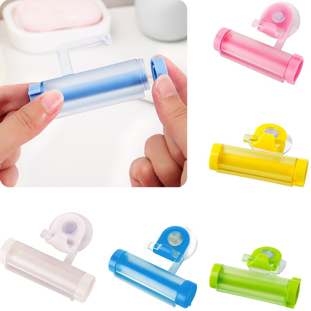 Multi-Function Sucker Toothpaste Squeezer Wall-Mounted Plastic Rolling Tube Manual Squeezer Facial Cleanser Toothpaste Dispenser