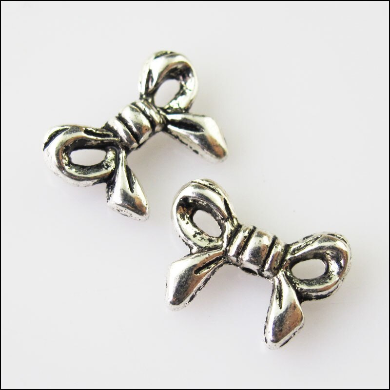 18Pcs Tibetaans Zilveren Kleur Dier Vlinder Bow Spacer Beads 10x13.5mm