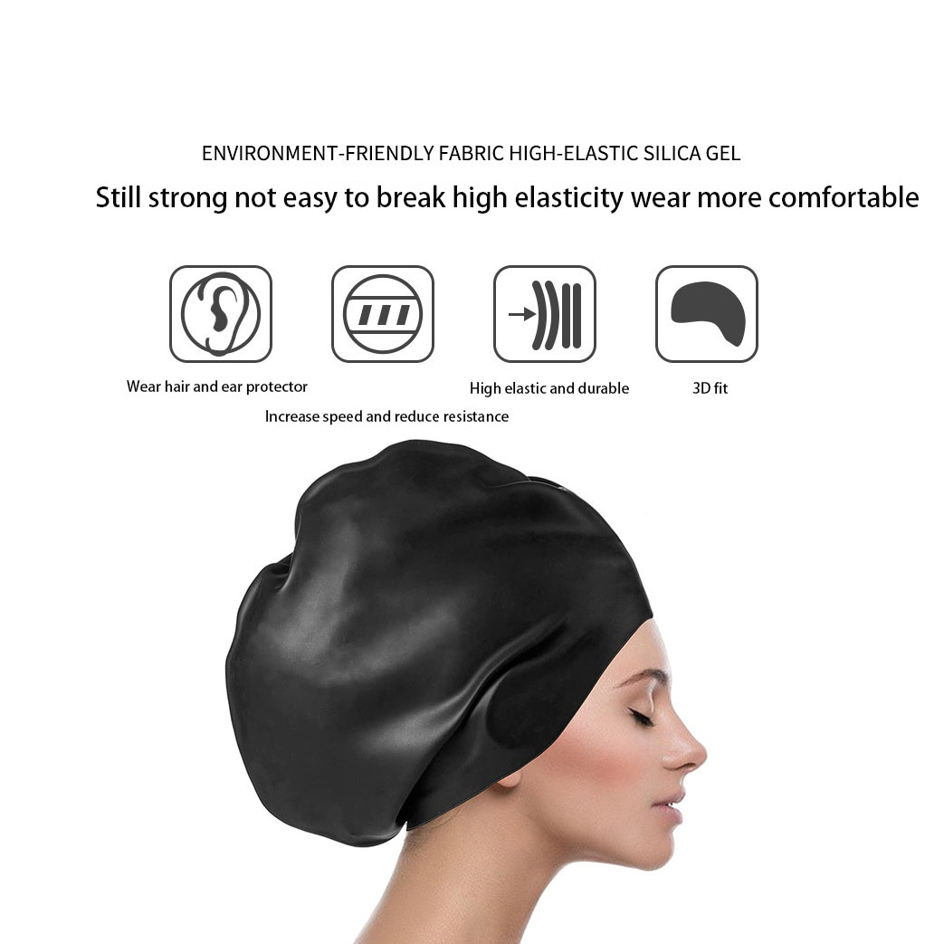 Super badmuts voor dames lang haar siliconen hoofdkap voor volwassenen waterdichte professionele plus size badmuts