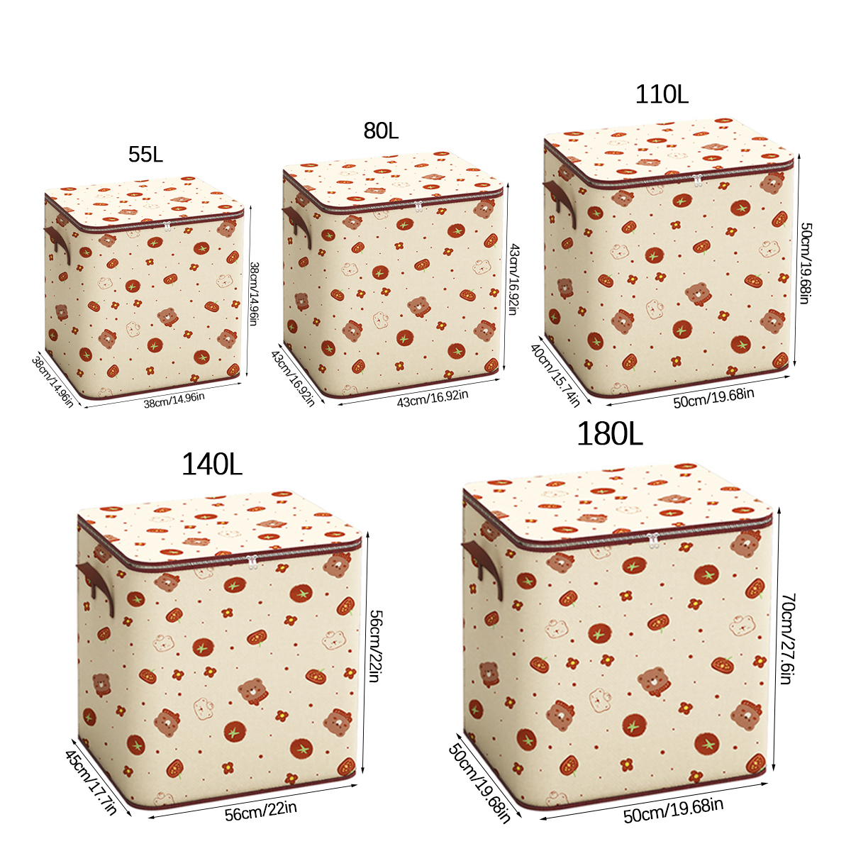 Large Capacity Clothes Storage Bag Bear Cartoon Waterproof Moving Packing Bag Home Use Blanket Organizer Moisture Proof S