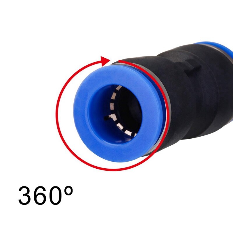 100Pcs PU Pneumatic Fittings 2-Way Straight Connector Quick Release Pneumatic Connectors Air Line Fittings for 6mm Tube