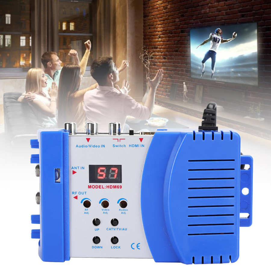 HDM69 Digital RF Modulator AV to RF Converter VHF UHF PAL Standard Portable Modulator wireless Support-HDMI Transmitter Receive