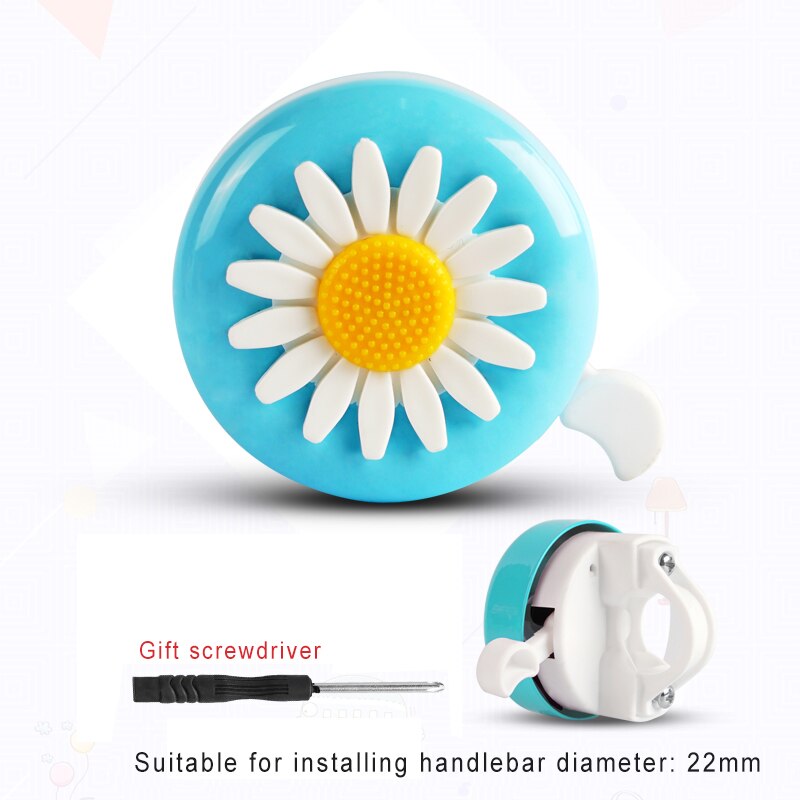 bicycle horn bell children metal alarm siren cute bike ring handlebar kids child small safety riding road lound sound retro: blue white