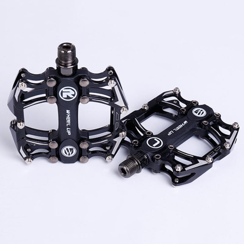Wheel Up Anti-slip Bearing Foot Pedal Cycling Accessory Bike Pedals Mountain Road Bike Flat Platform MTB Cycling Aluminum Alloy