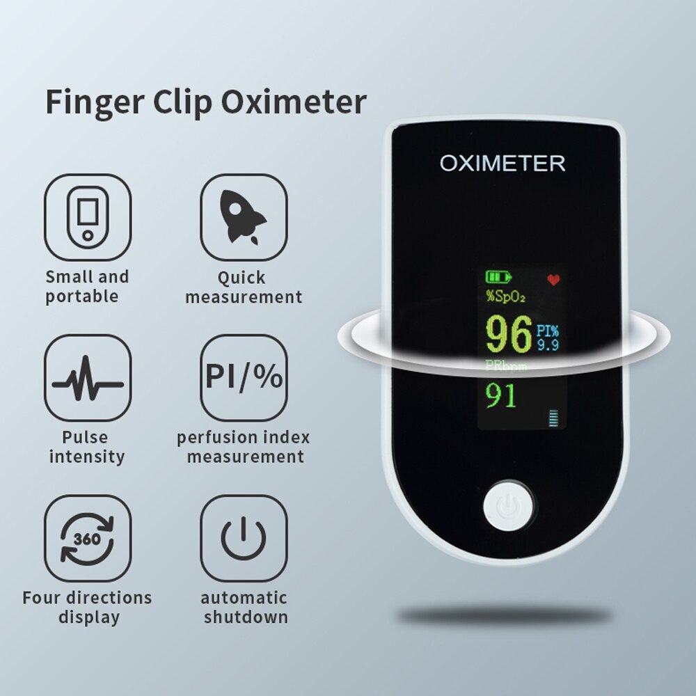 In 24 Uur Oximeter Vinger Clip Oximeter Finger Pulse Monitor Oled-scherm Zuurstofverzadigingsbereik Monitor Hartslag Meter