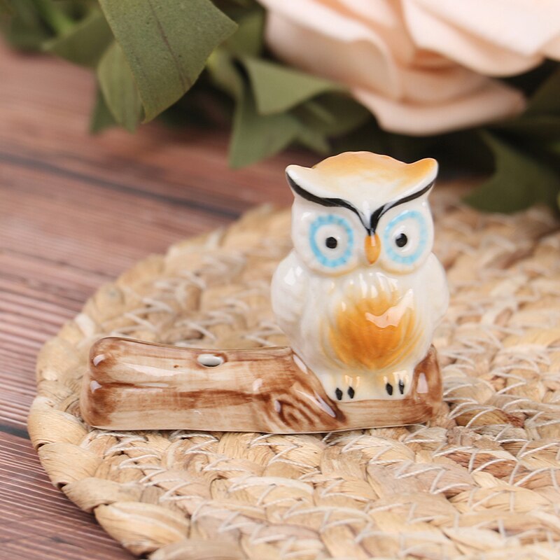 Ceramic Owl Incense Stick Rack Incense Burner Holder Chopstick Rest Table Decor: YL