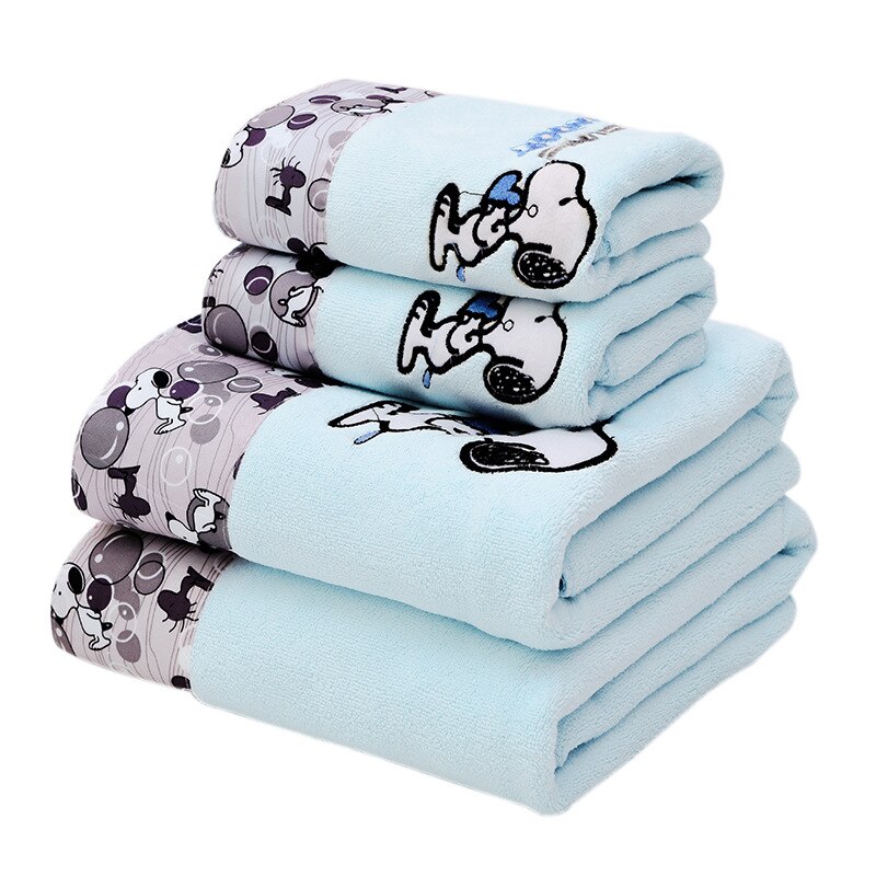 Ręczniki kąpielowe ręczniki dla dorosłych zestaw ręczników kąpielowych z mikrofibry koronki haftowane kreskówki miękkie chłonne dla dorosłych mężczyzn i kobiet ręczniki plażbyć winnym: bluedog