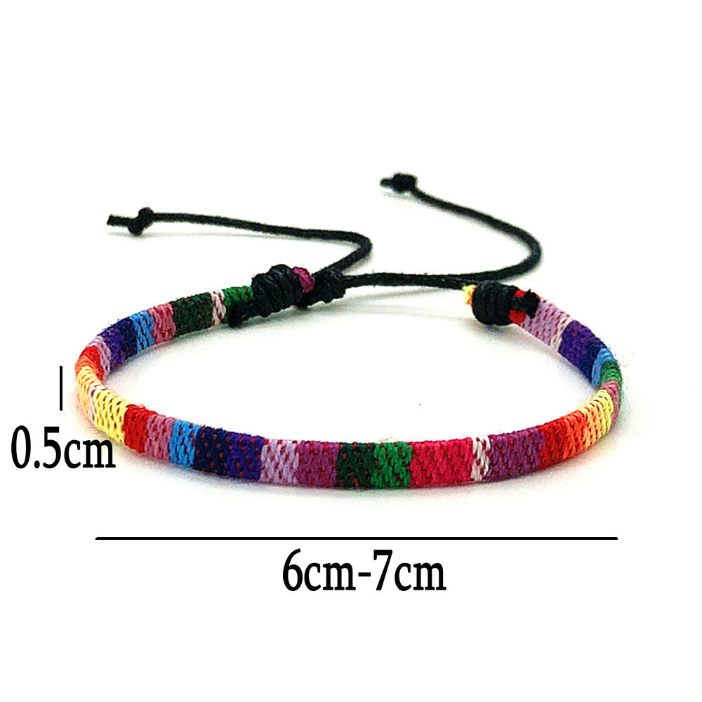 Nueva pulsera de amistad de tela tejida Bohemia Vintage europea para mujer, pulsera trenzada étnica de Nepal, de joyería para hombres y mujeres: Color amarillo dorado claro