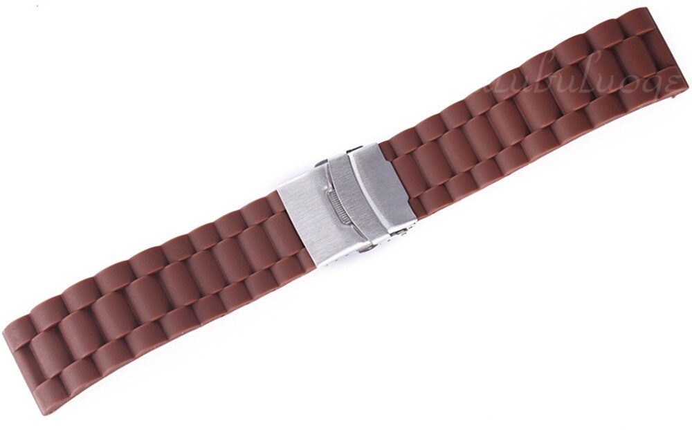 Laagste prijs waterdichte 6 kleuren siliconen rubber horloge polsband vervanging 22mm 24mm 10,000 lb beoordeling
