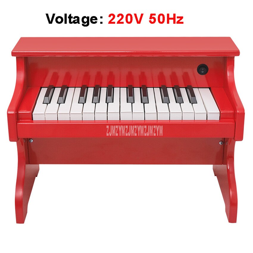 Teclado electrónico de 25 teclas para niños, Piano eléctrico de madera, instrumentos musicales, juguete educativo, de cumpleaños, ESM-2518: red 220V