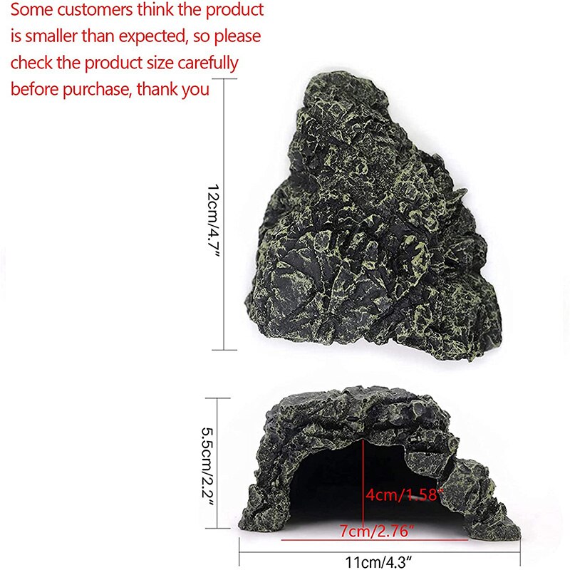 Cachette de poisson en résine, grotte d'aquarium, tortue de paysage, Reptile, bassin, décoration, plante décorative: cave M