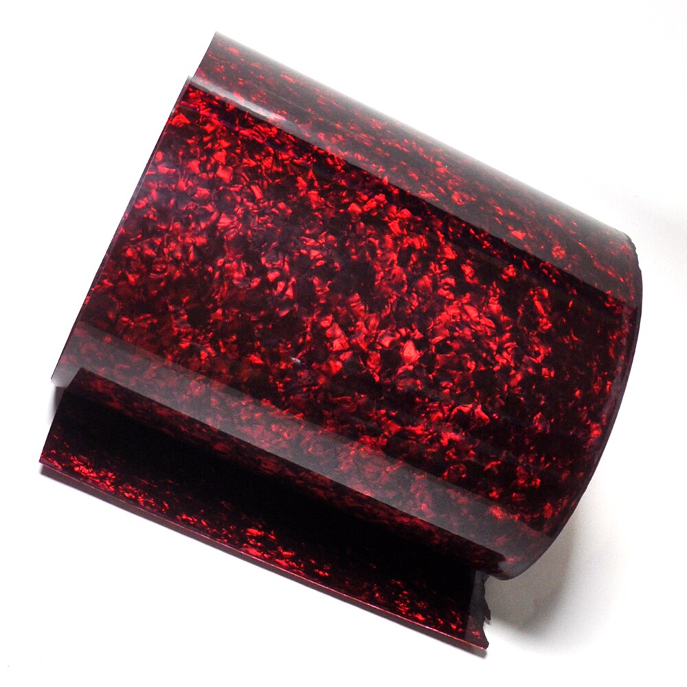 Tromleomslag 16 "  x 60 " 0.46mm rød perle celluloid ark musikinstrument deco ark
