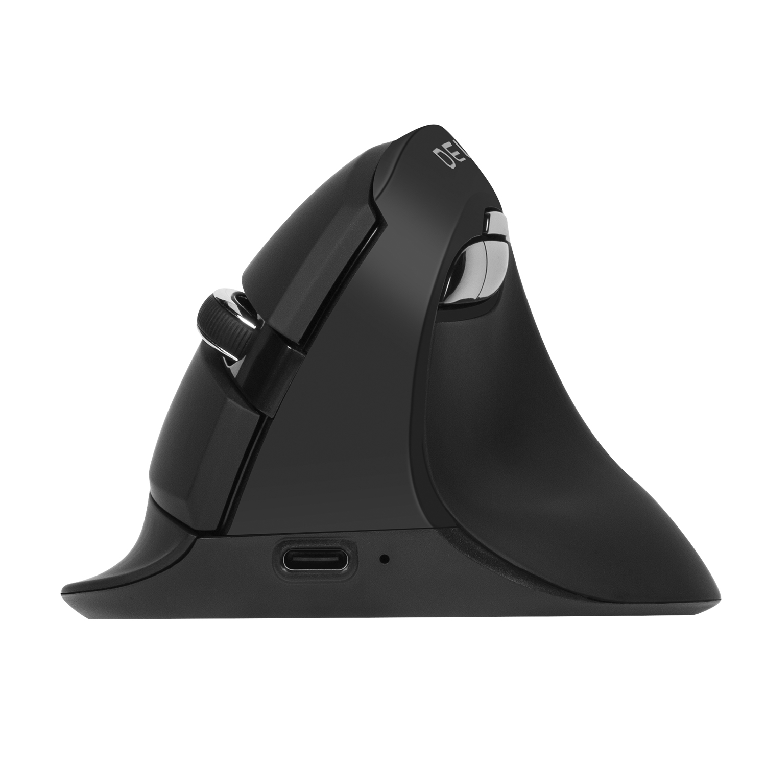 Delux M618 Mini Ergonomic Mouse Gaming Wireless Vertical Mouse Bluetooth 2.4GHz Rechargeable 4000dpi Silent Mice for Office: black