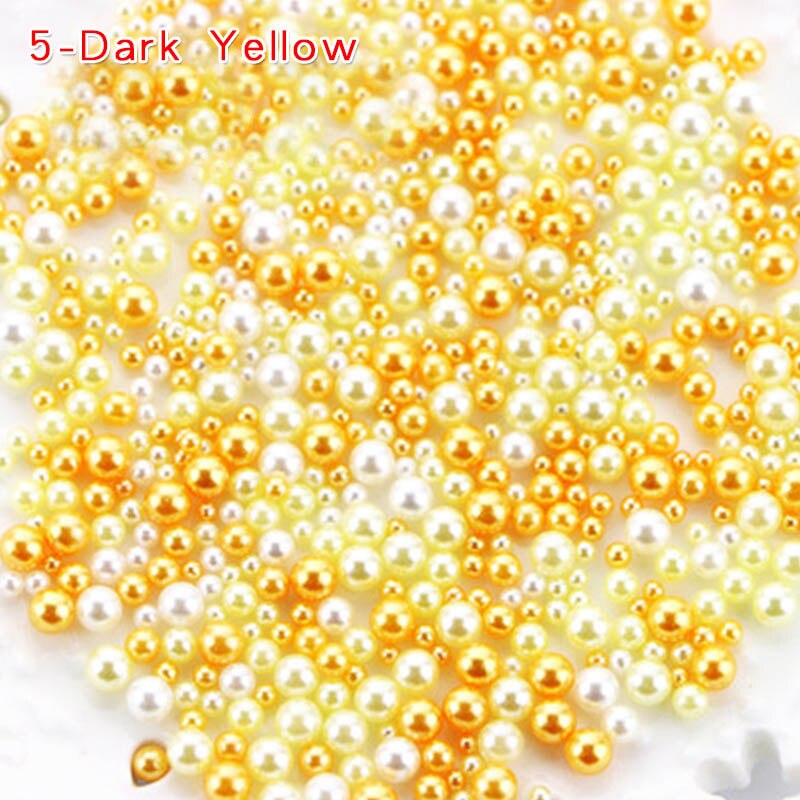 Simulation Pearl Slime Additives Accessories Small Beads Fluffy Slime Supplies Antistress Toys Lizun DIY Glue For Slimes Decor: 5-Dark Yellow