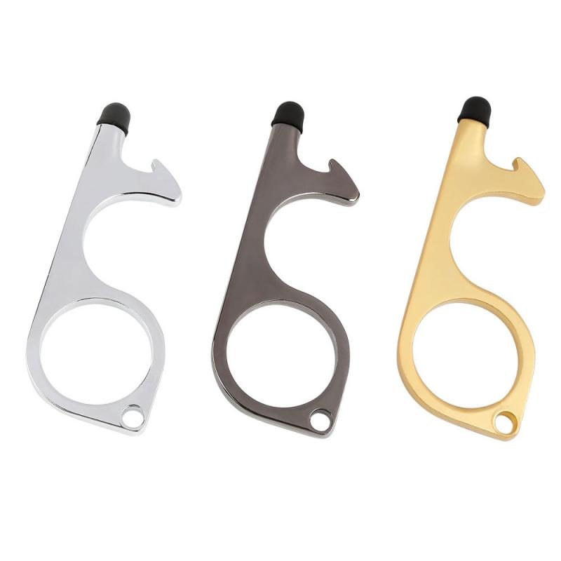 Portable Hygiene Hand Antimicrobial Brass Contactless Door Opener Elevator Handle Tool Safety Key Buckle