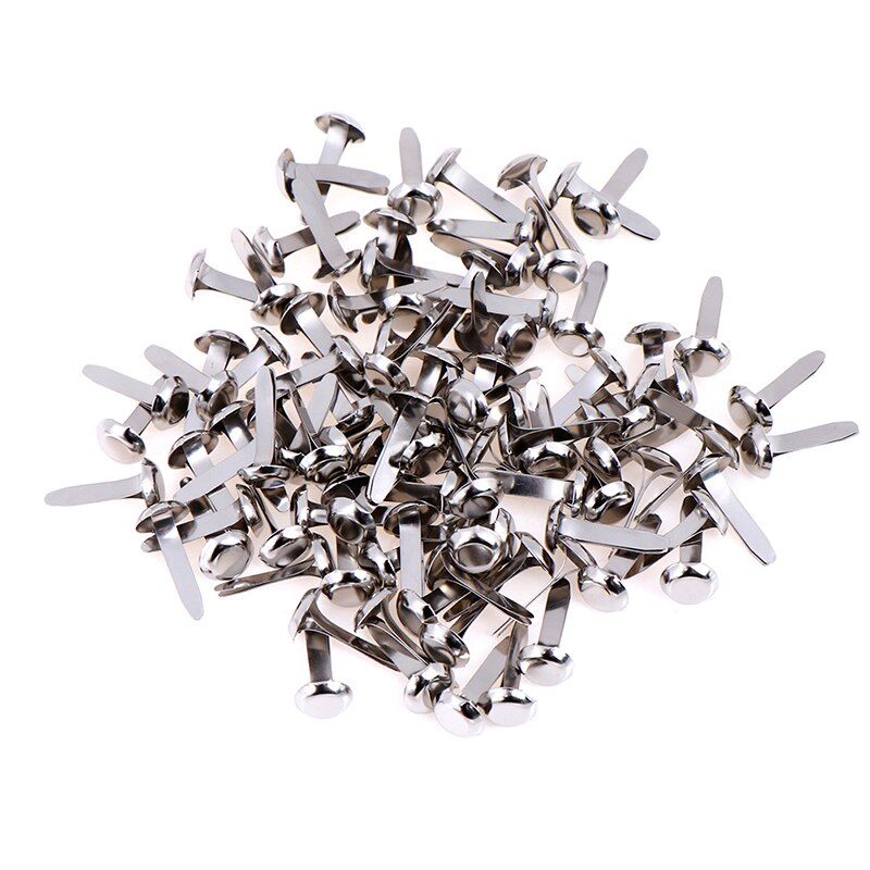 50/100 pièces fer bricolage rond en métal Mini Brads pour Scrapbooking accessoires embellissement attache artisanat fait main