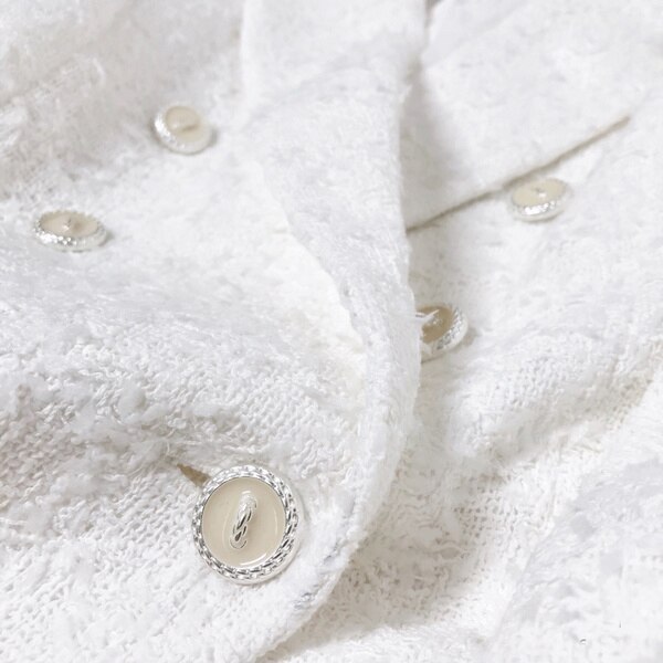 Tweed veste longues manches femme, Blazer de bureau femme Double boutonnage blanc noir veste femme veste printemps automne