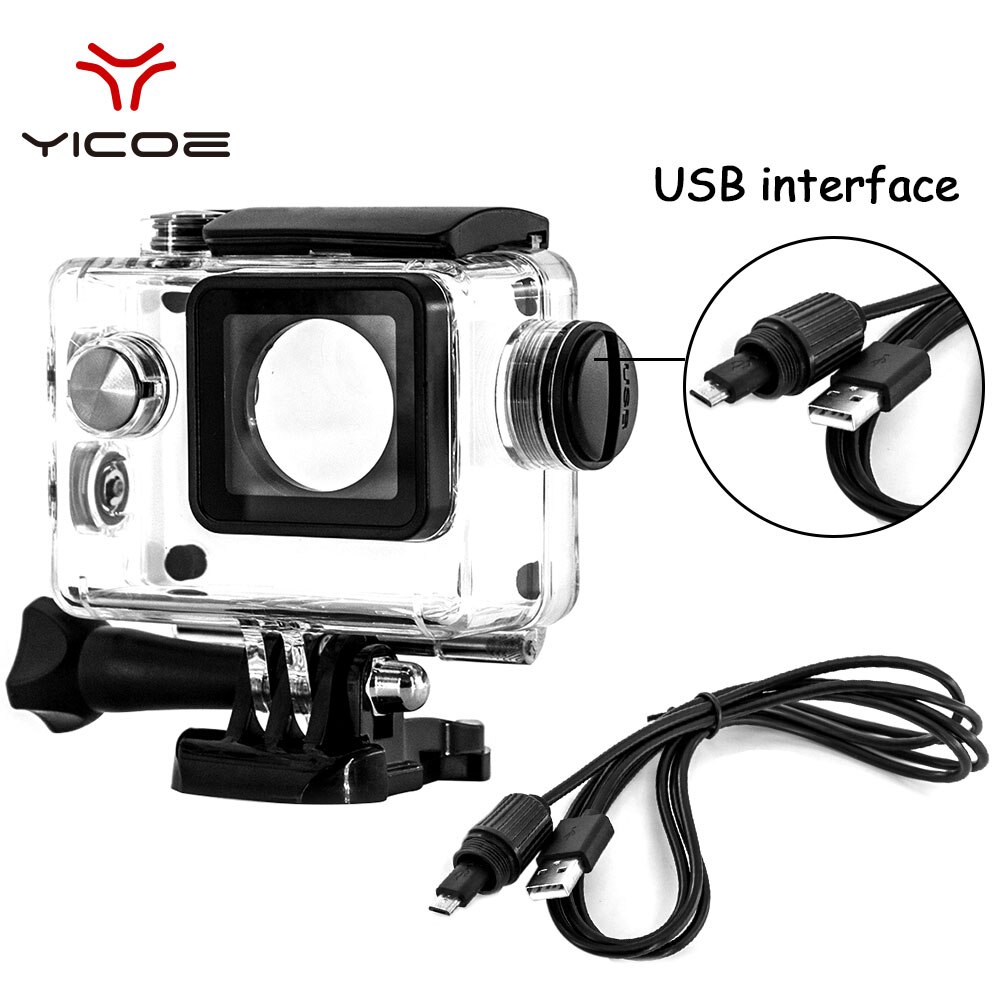 Para Eken H9 Sj4000 Gopro 7 6 5 4K, cámara deportiva de acción para buceo, funda carcasa impermeable, Kit de accesorios protectores de caja: for eken h9 sj4000