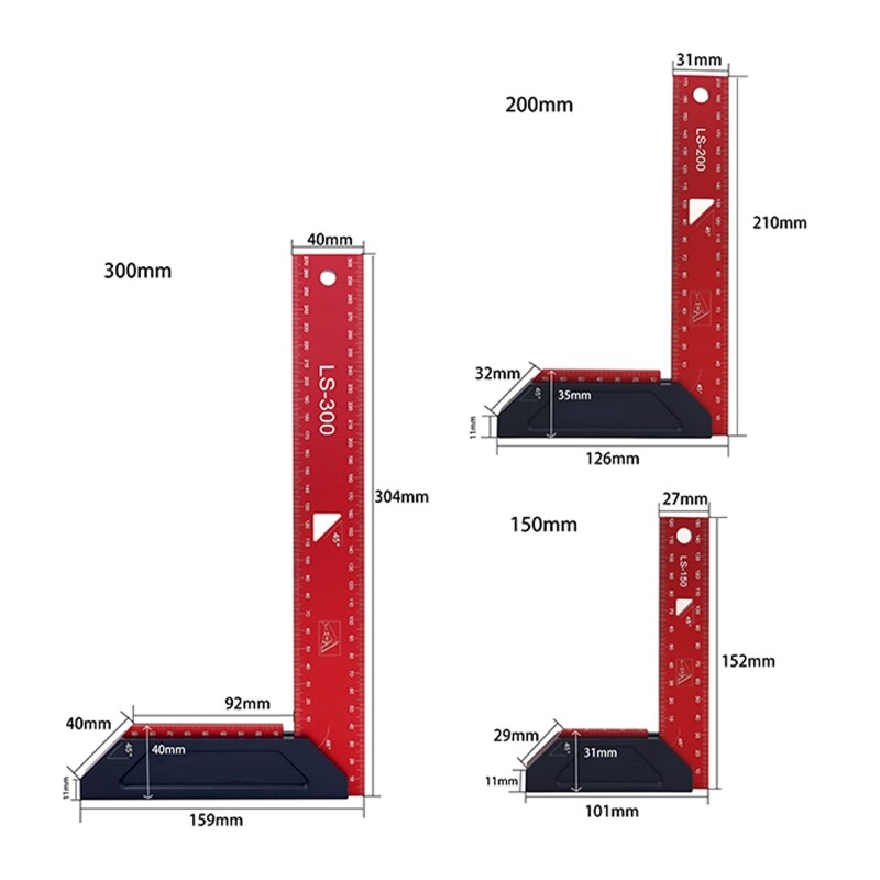Woodraphic Precision Square Guaranteed T Speed Measurements Ruler for Measuring and Marking Woodworking Carpenters