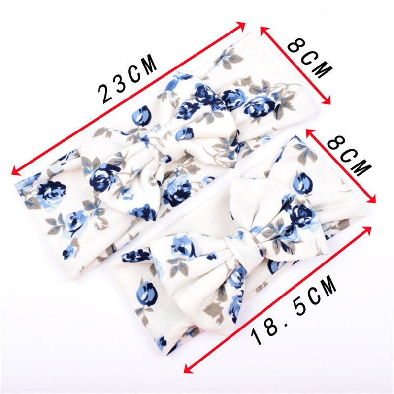 Bunvel Mama und Mich Kleidung 2PCS Floral Turban Verknotet Neugeborenen Baby Mädchen Haar Zubehör für Mutter Tochter Stirnband
