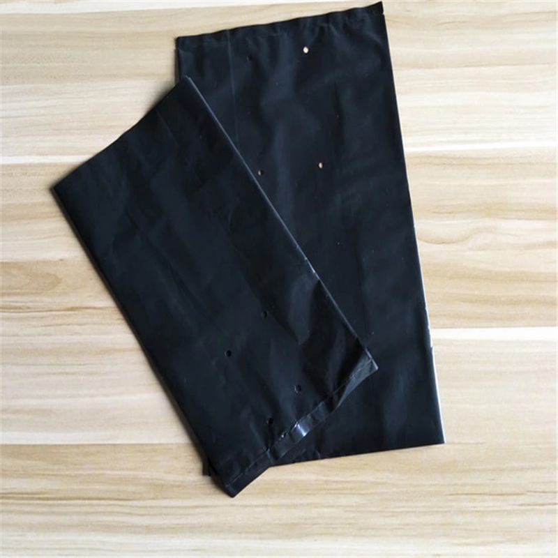 Bolsas de plástico para vivero de 100 piezas, con agujero transpirable, para cultivo de plantas, macetas de plántulas, jardinería, color negro, suministros de jardín
