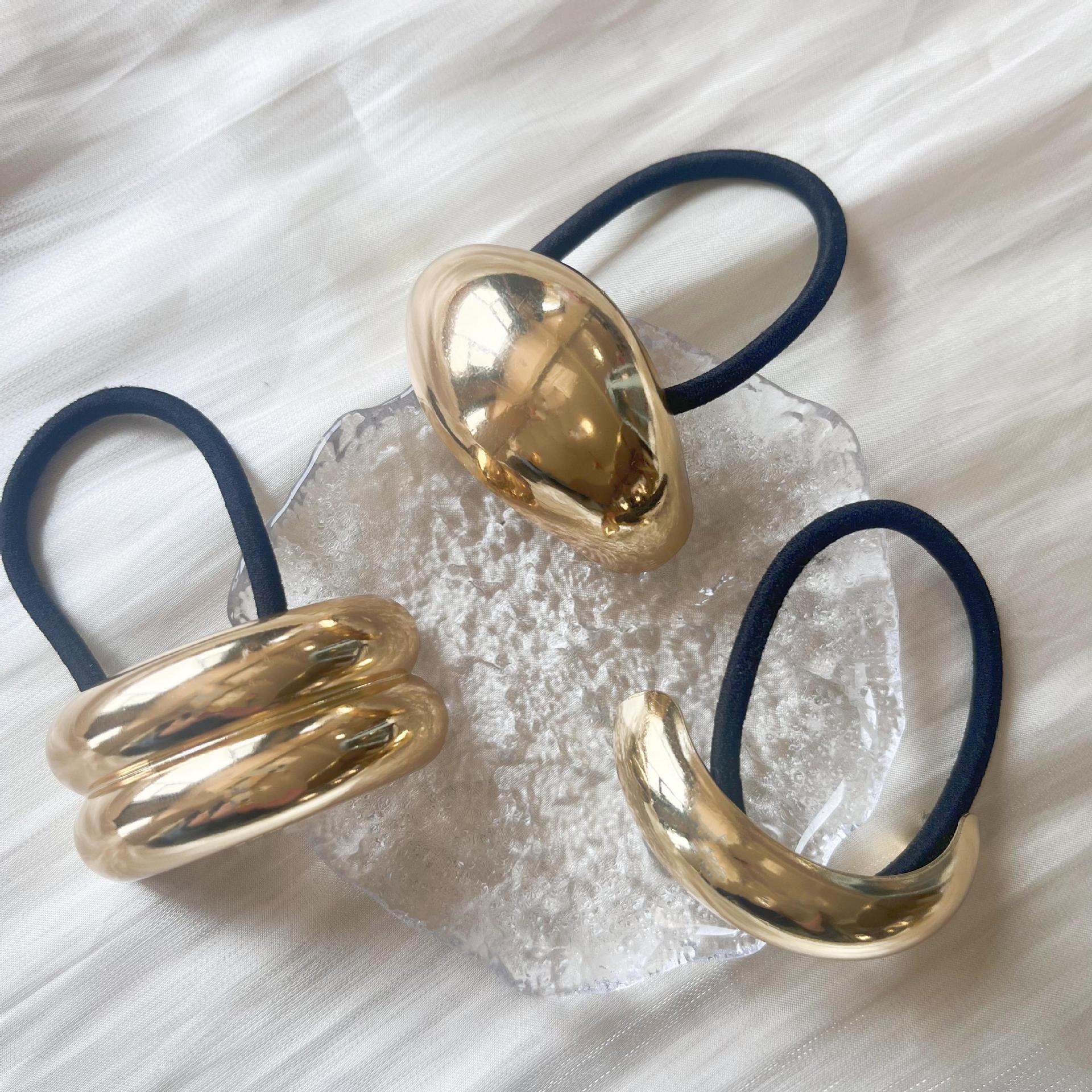 Pasadores para el pelo de cáscara de huevo de Metal para mujer y niña, geométrico brillante, Color dorado y plateado, 2024