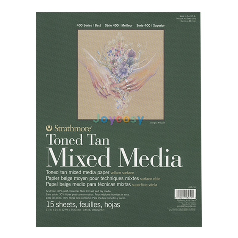 Strathmore Toned Sketch Paper Pad, 400 Series Middle Toned Value for Light &amp; Dark Media Made, for graphite, chalk, charcoal