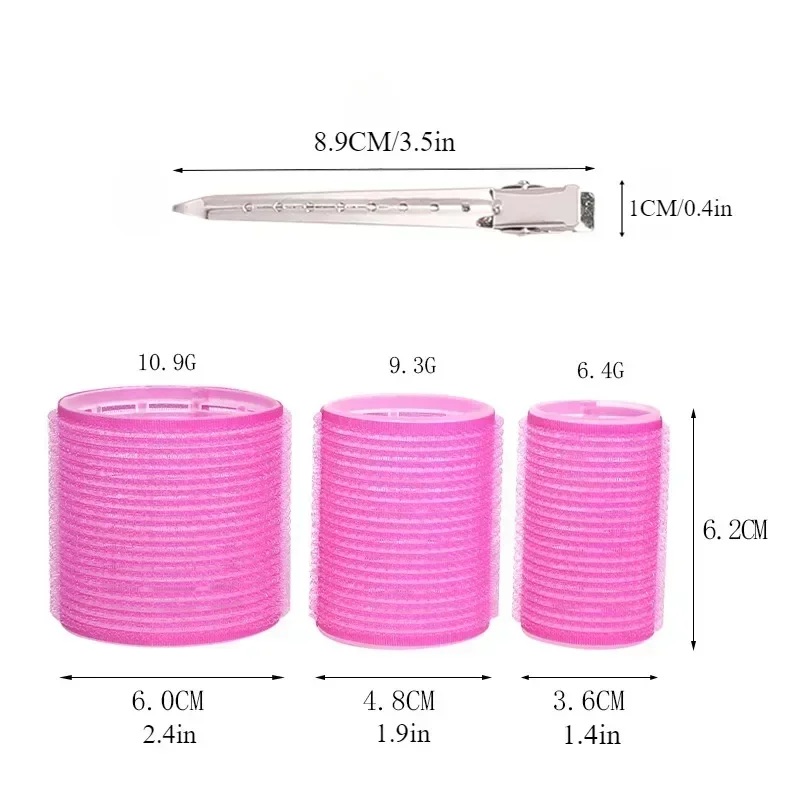 28pcs/Set Hair Rollers Set 18pcs Plastic Self Grip Hair Curlers 3 Sizes Hair Roller 10pcs Metal Clips DIY Hairdressing Tools