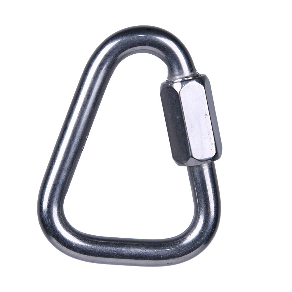 60KN 316 Edelstahl Dreieck Karabiner Schraube Verriegelung Haken Klettern Bergsteigen Klettern Zubehör